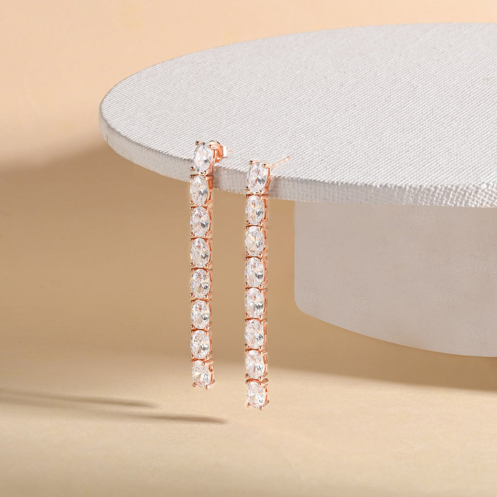 Rosegold Sleek CZ Dangler