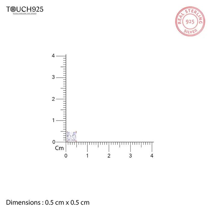 Square Single Stone Stud