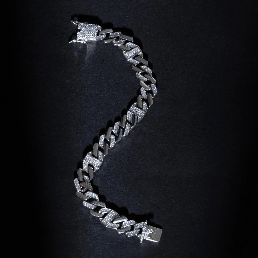 CZ Studded Silver Bracelet - Touch925