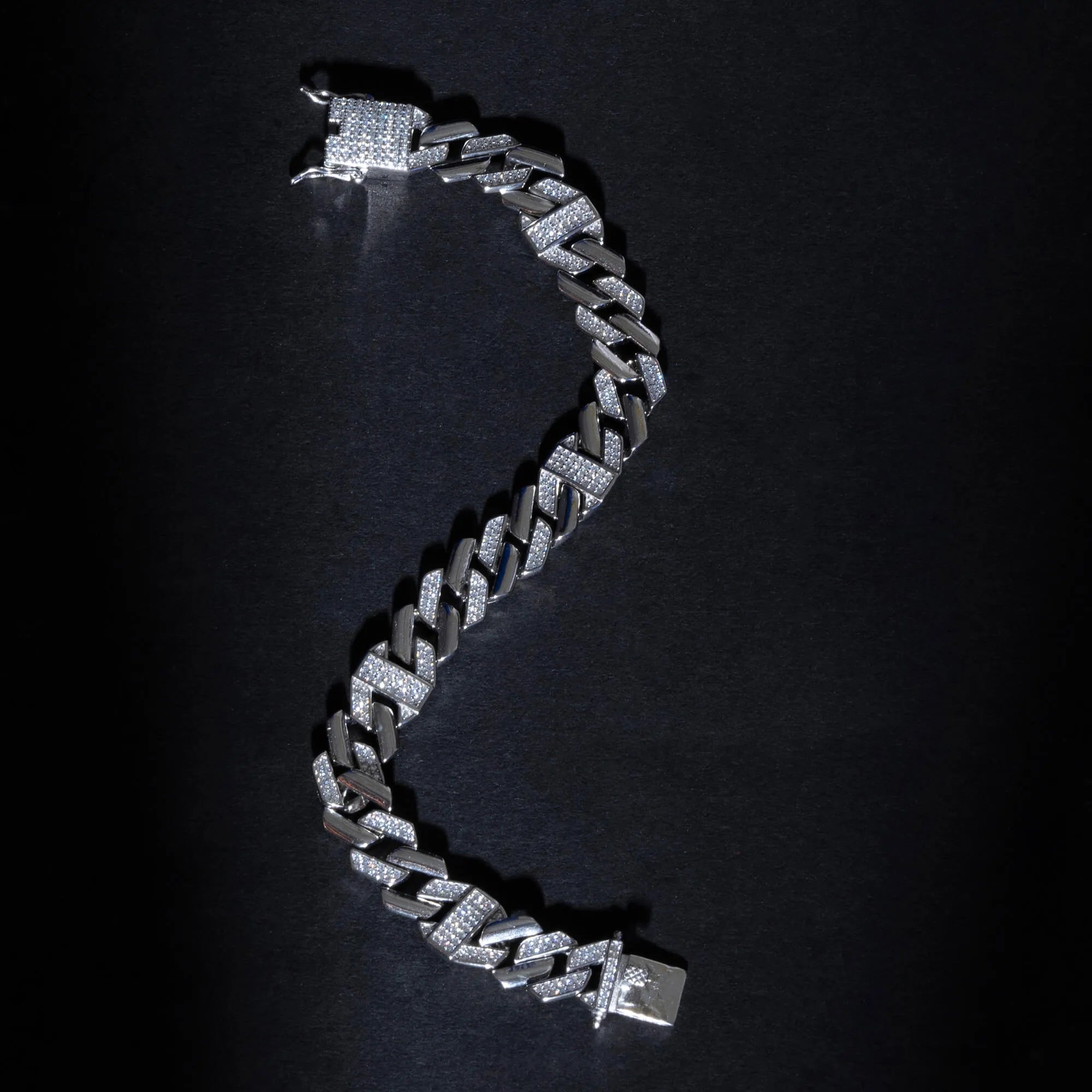 CZ Studded Silver Bracelet - Touch925