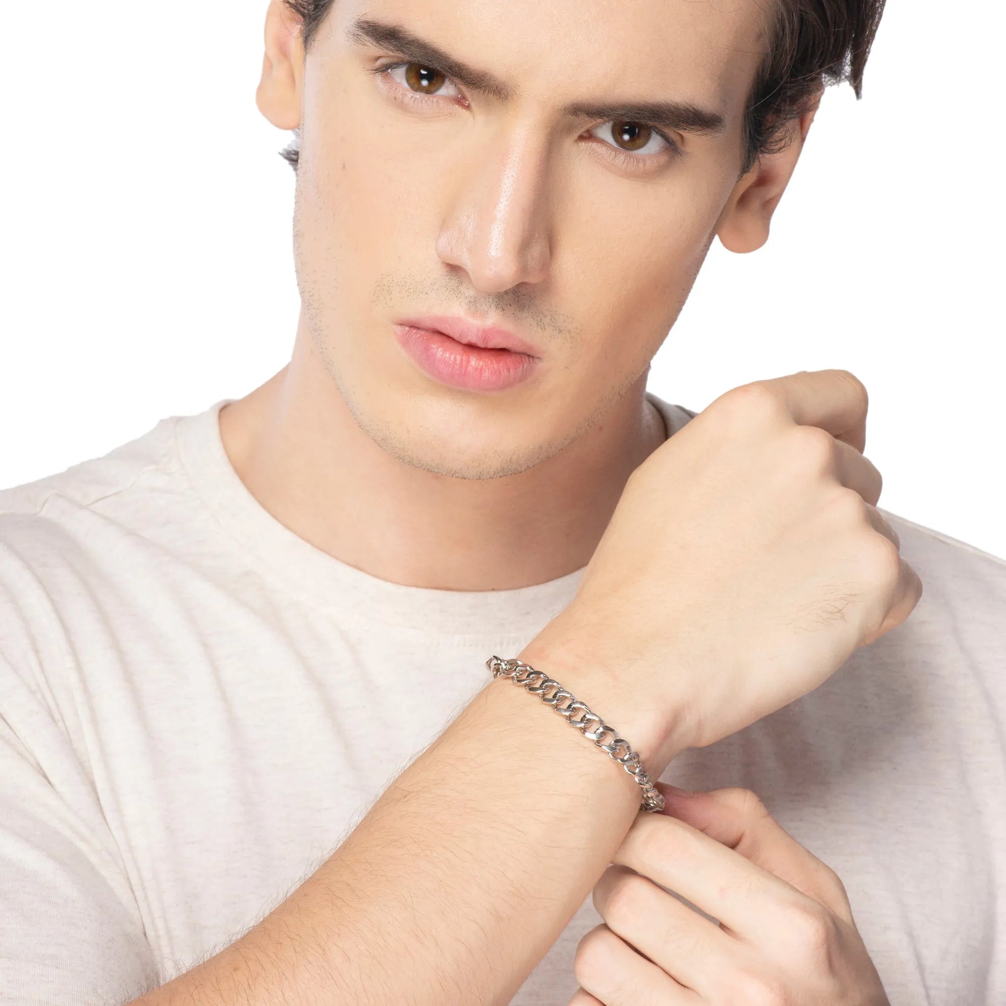 Silver Key & Chain Bracelet Duo - Touch925