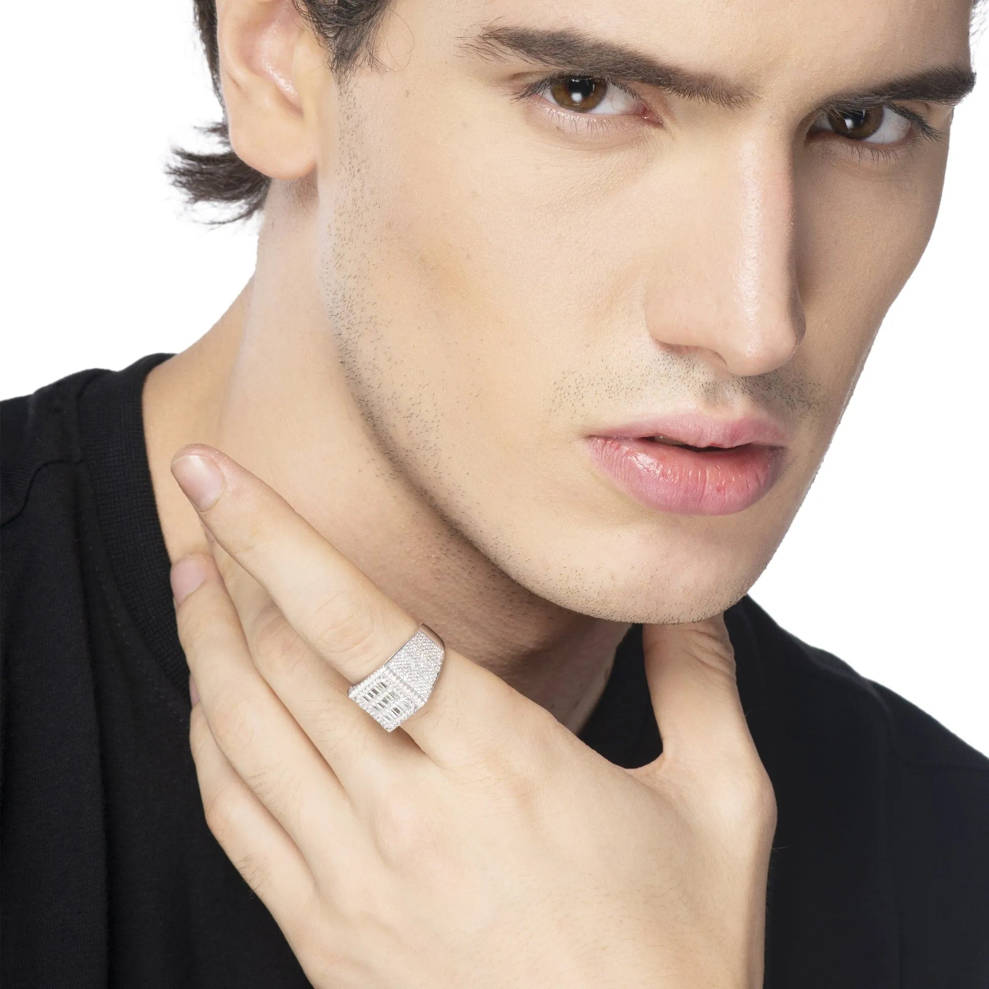 Gleaming CZ Band Ring - Touch925