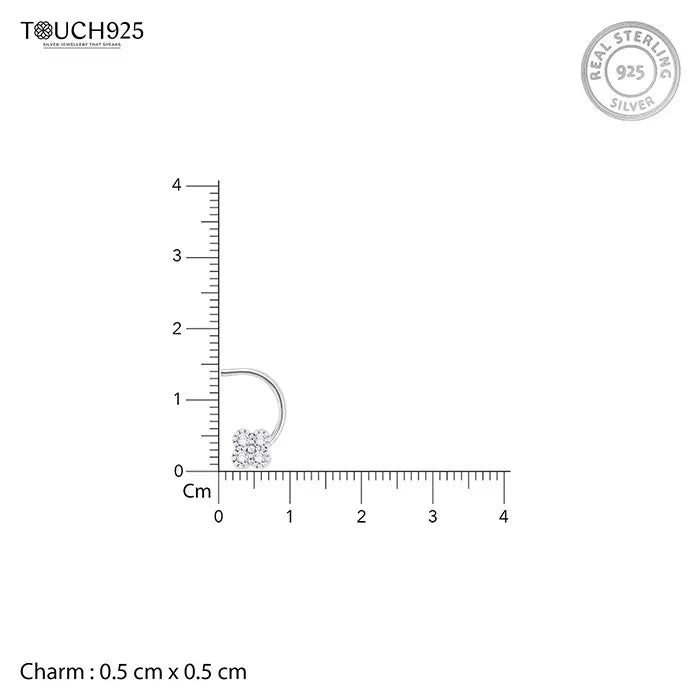 Quadrant Silver Nose Pin