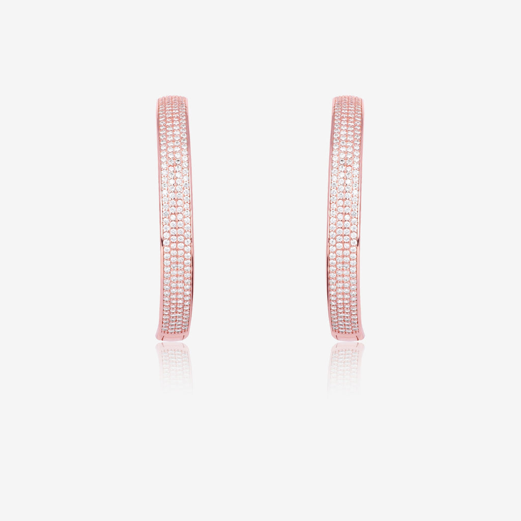 Chunky CZ-Studded Hoops