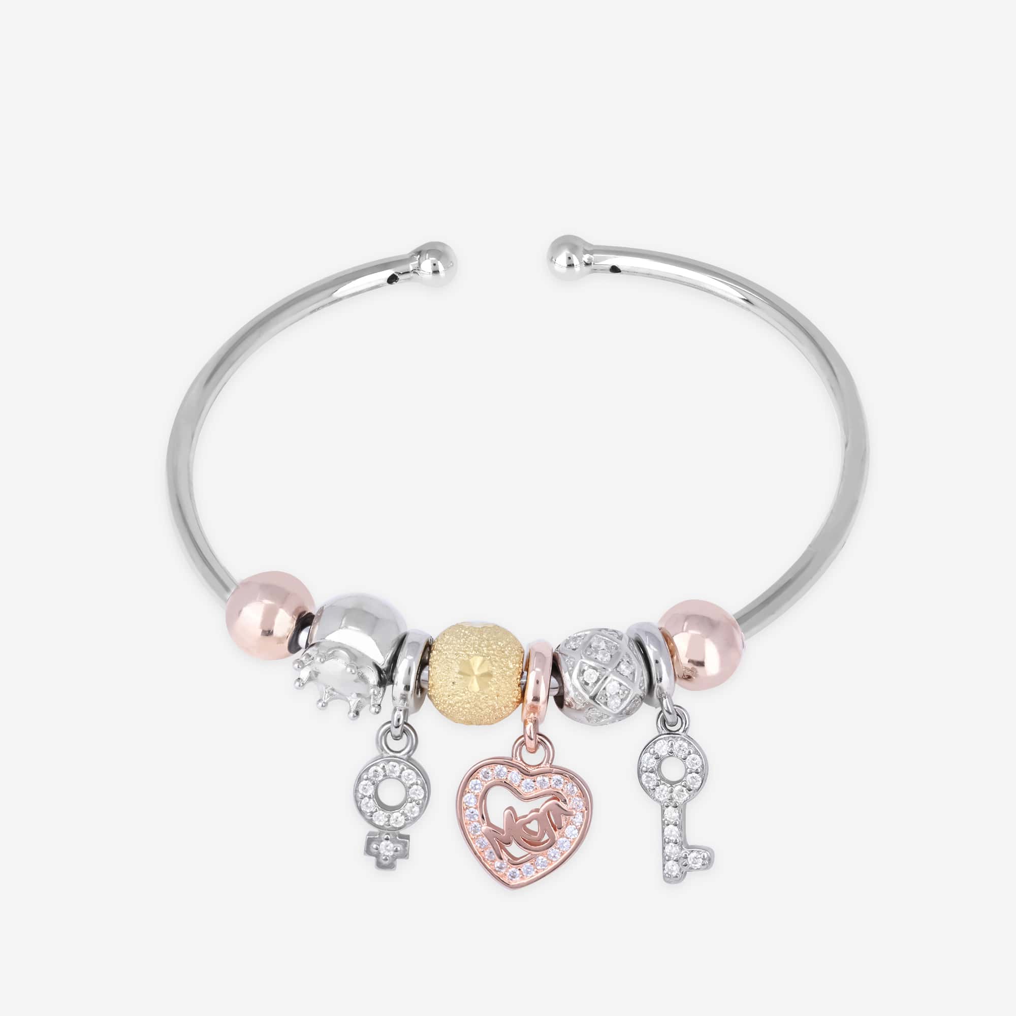 Silver Trinklet Charm Kada