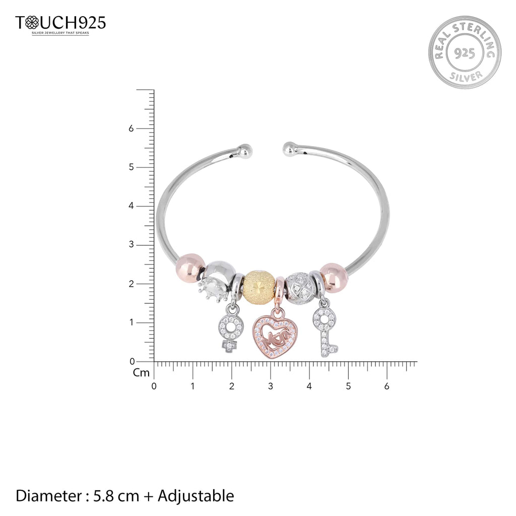 Silver Trinklet Charm Kada