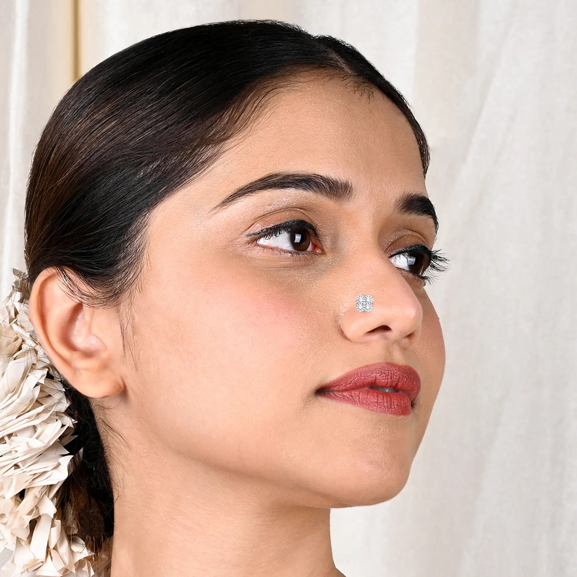 Quadrant Silver Nose Pin