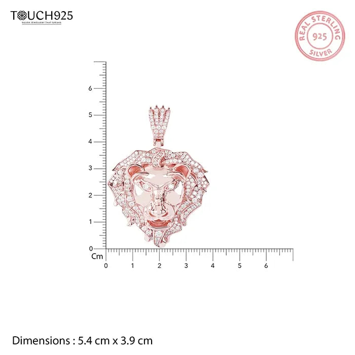 Majestic Roar Zircon Studded Rose Gold Locket - Touch925
