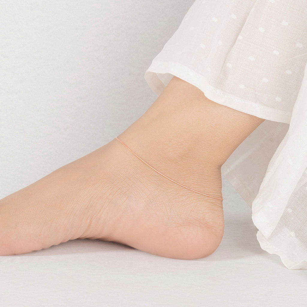 Textured Silver Anklet