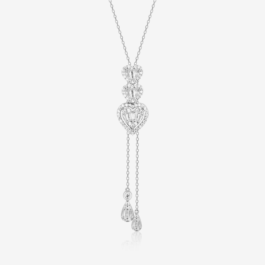 Graceful Heartstrings Silver Necklace Set