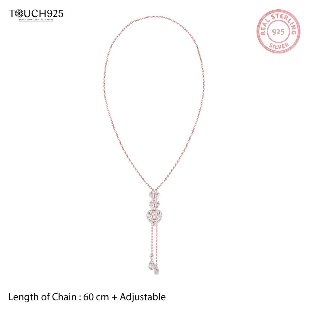 Graceful Heartstrings Silver Necklace Set