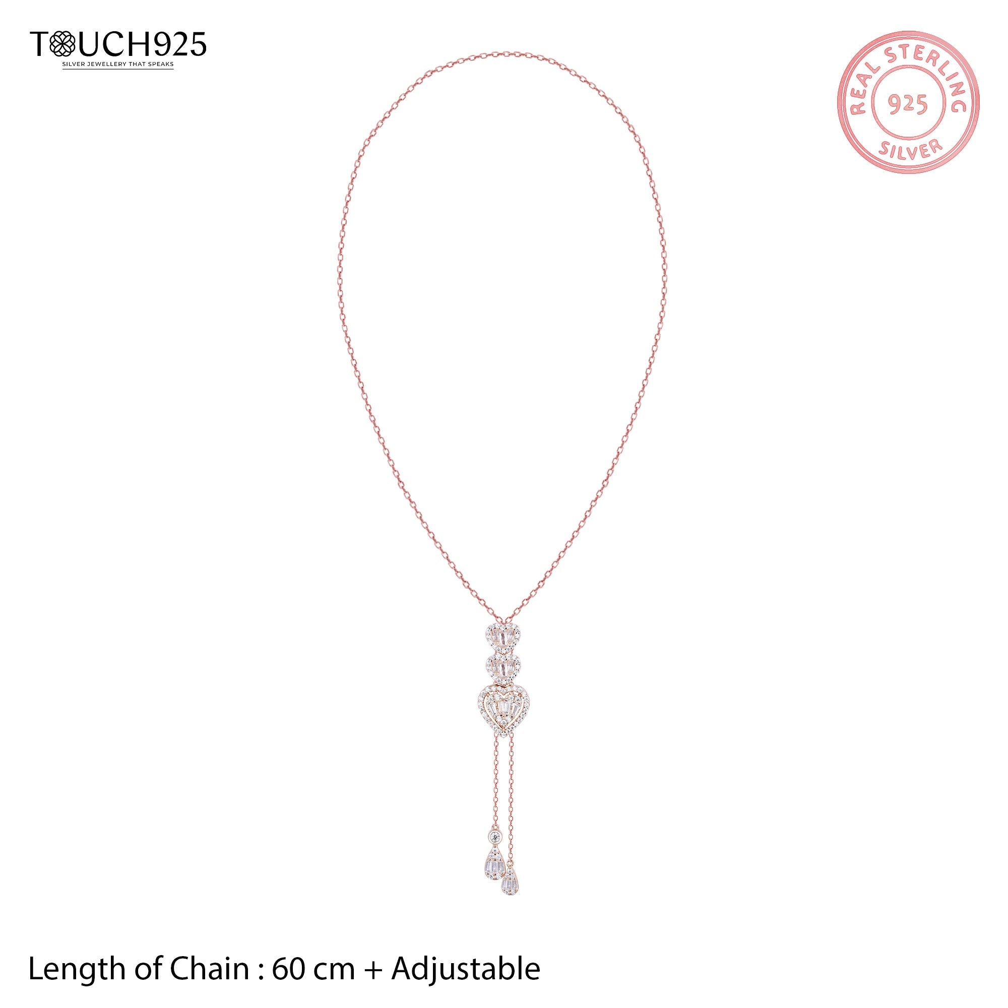 Graceful Heartstrings Silver Necklace Set