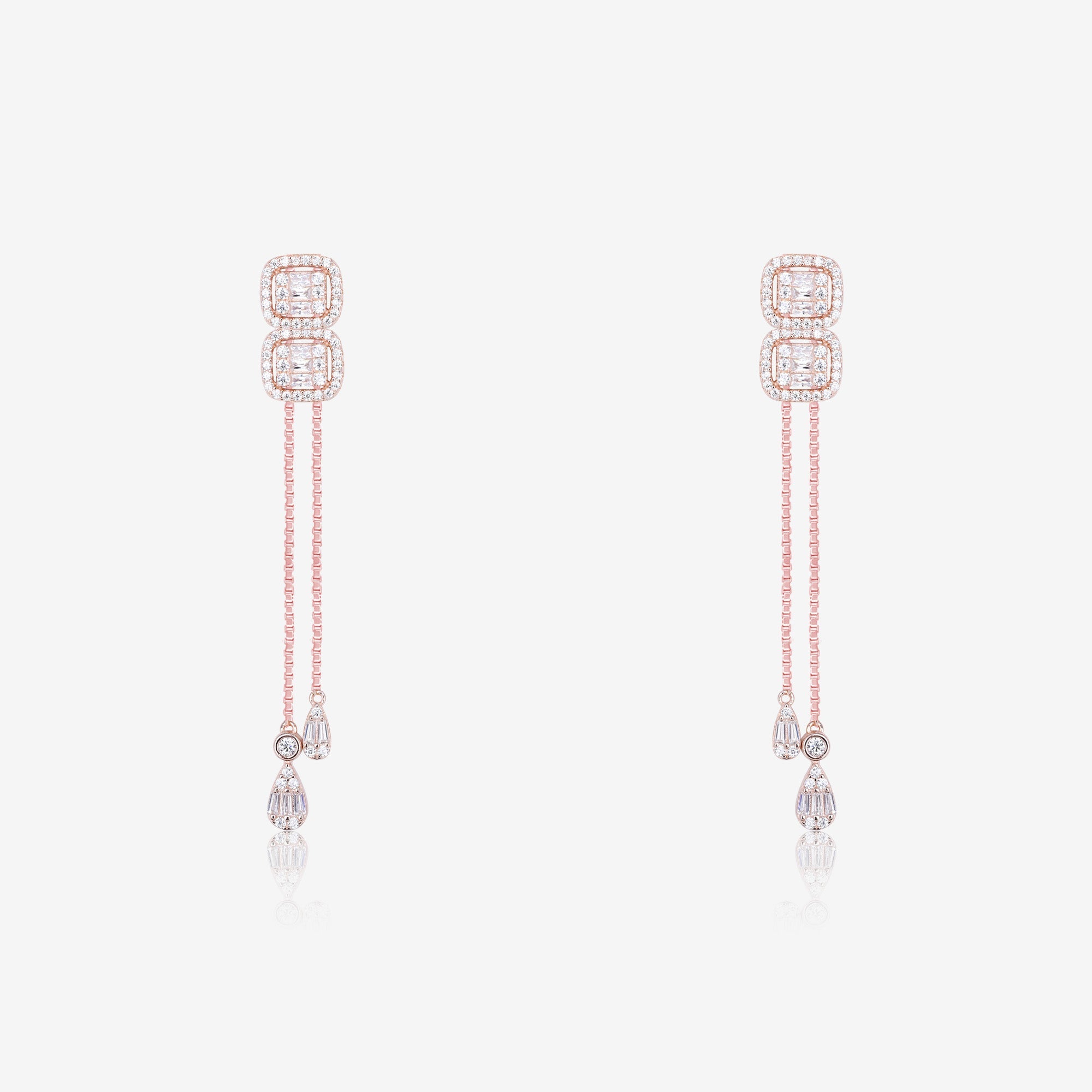 Radiant Cubic Cascade Necklace Set