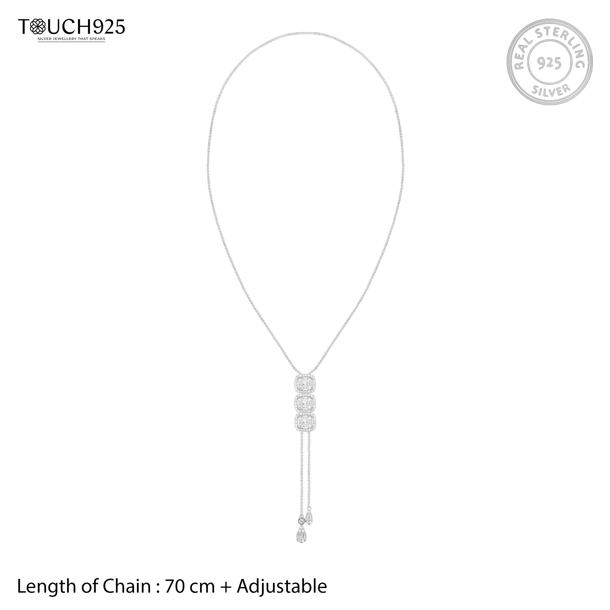 Radiant Cubic Cascade Necklace Set