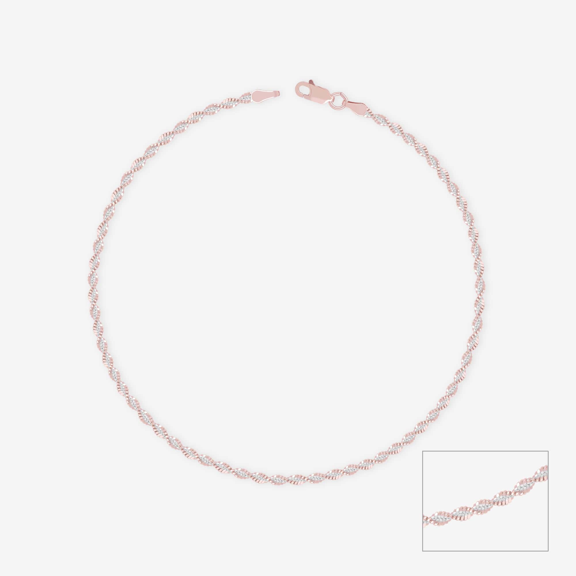 Elegant Twisted Silver Anklet