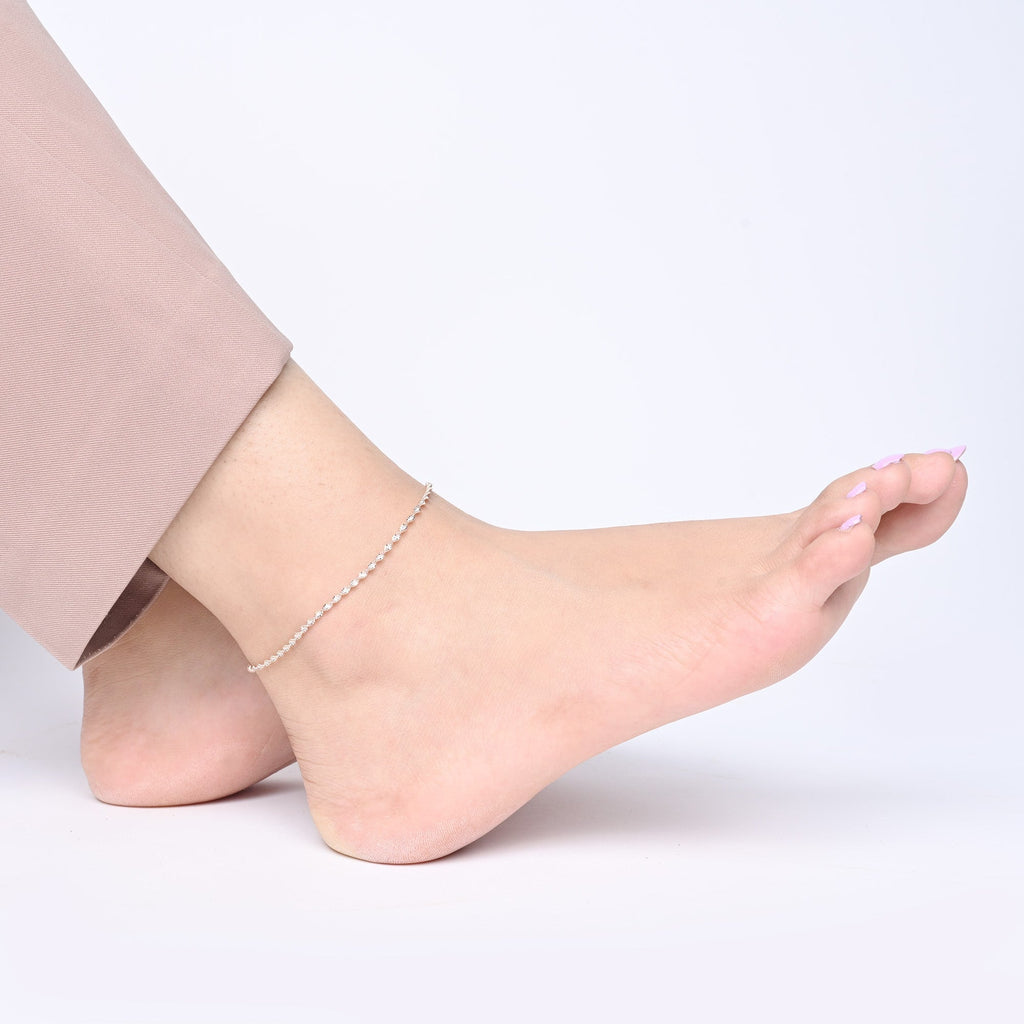 Elegant Twisted Silver Anklet