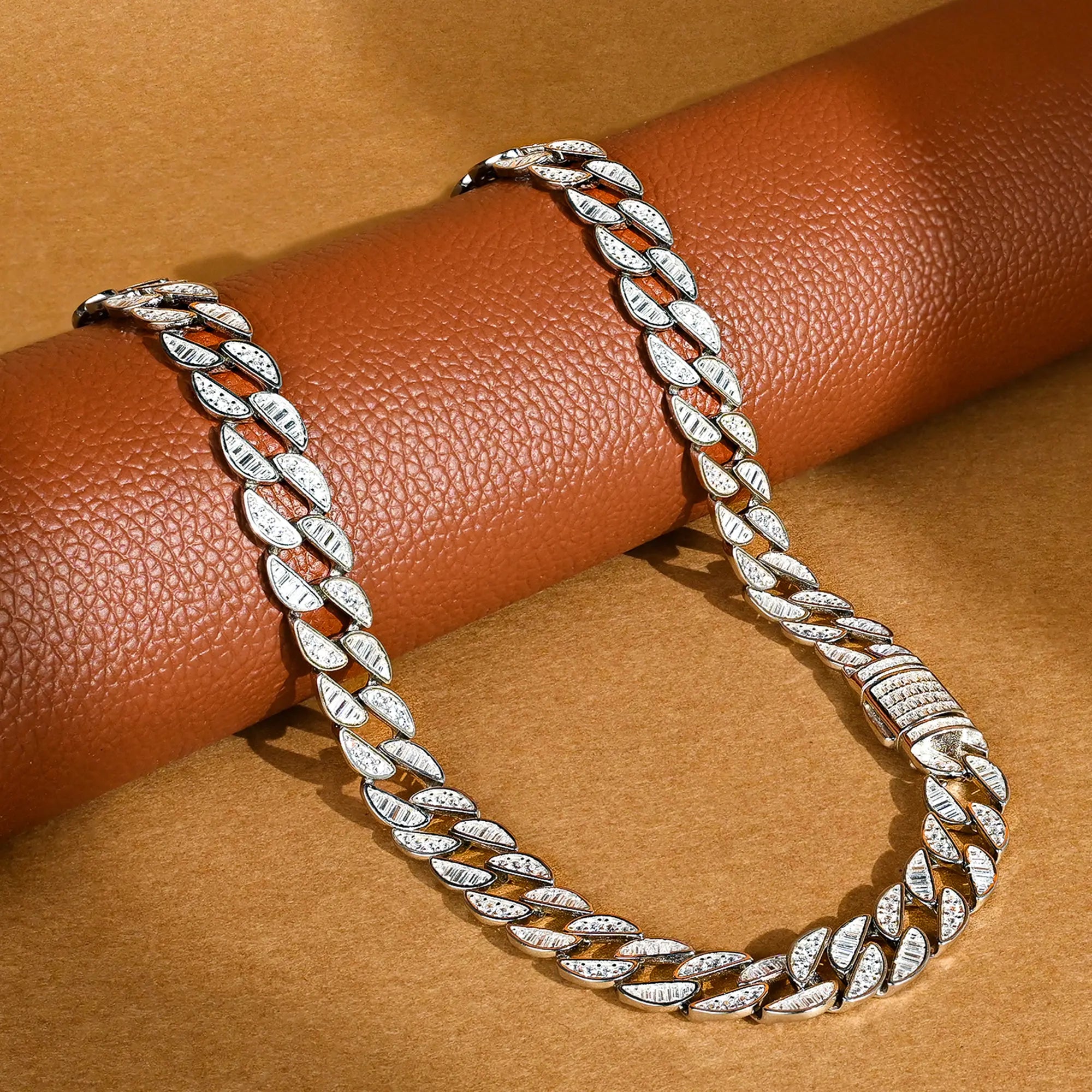 Studded Silver Chunky Chain