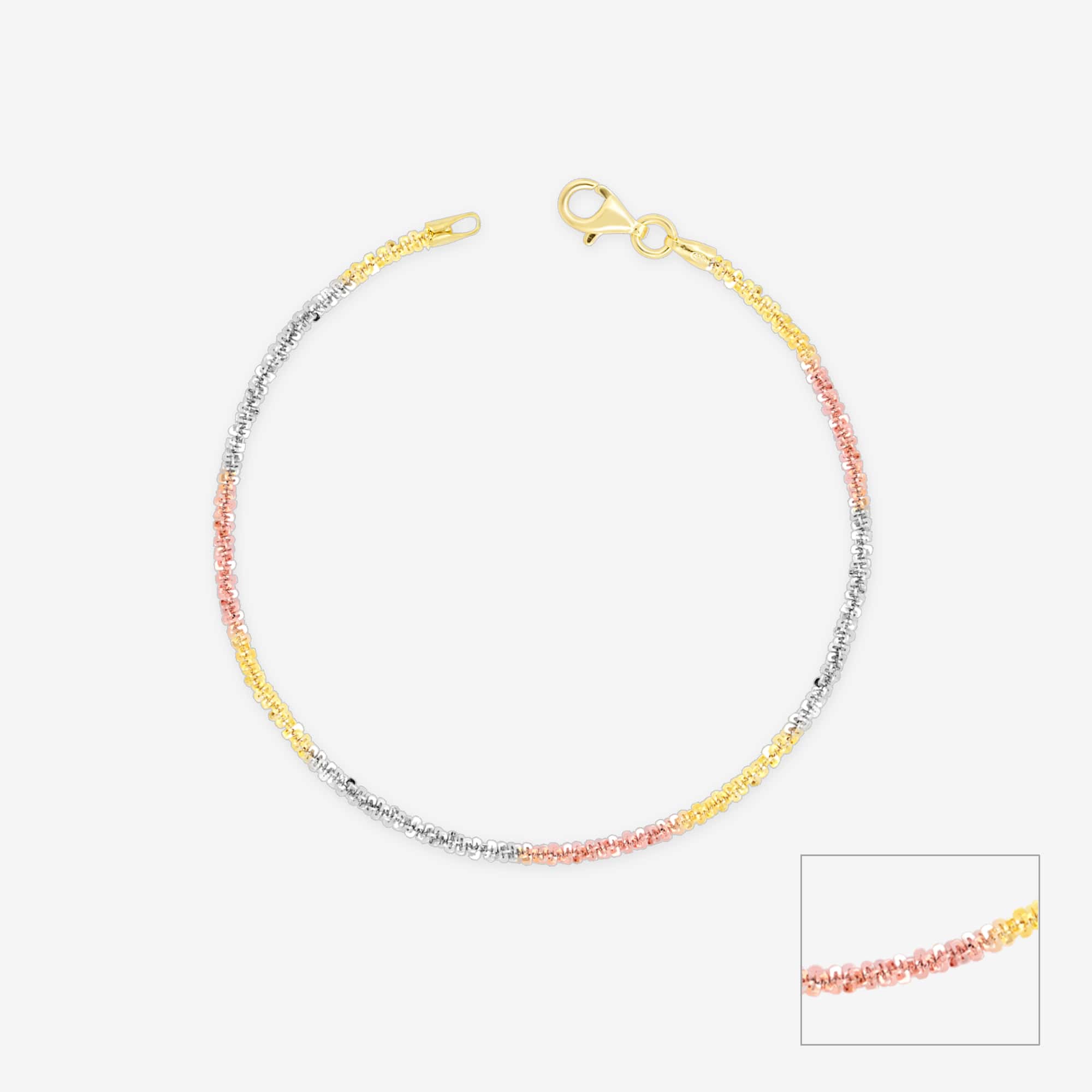 Triple Shade Fancy Silver Anklet