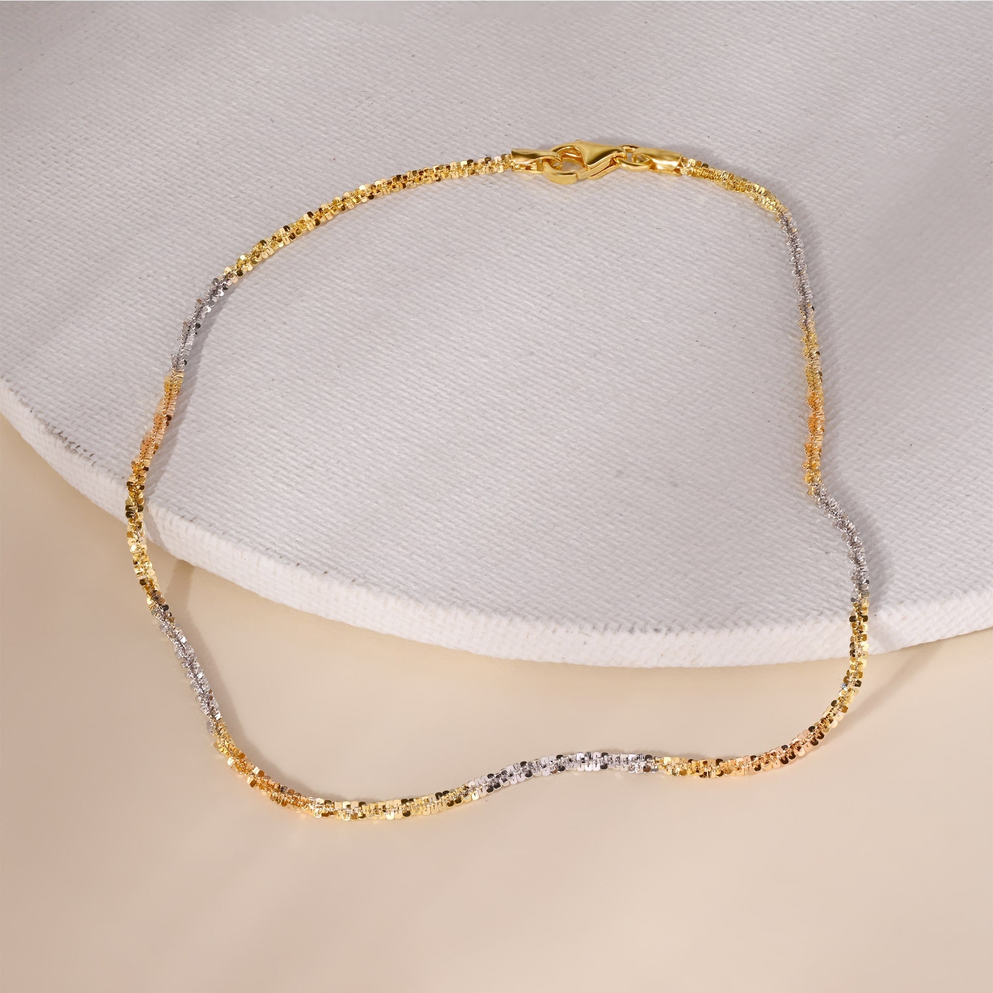 Triple Shade Fancy Silver Anklet