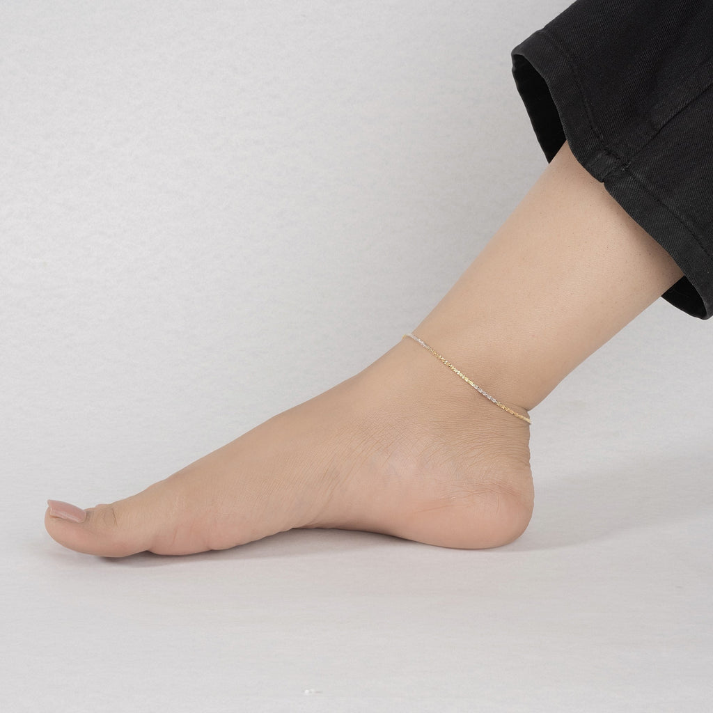 Triple Shade Fancy Silver Anklet