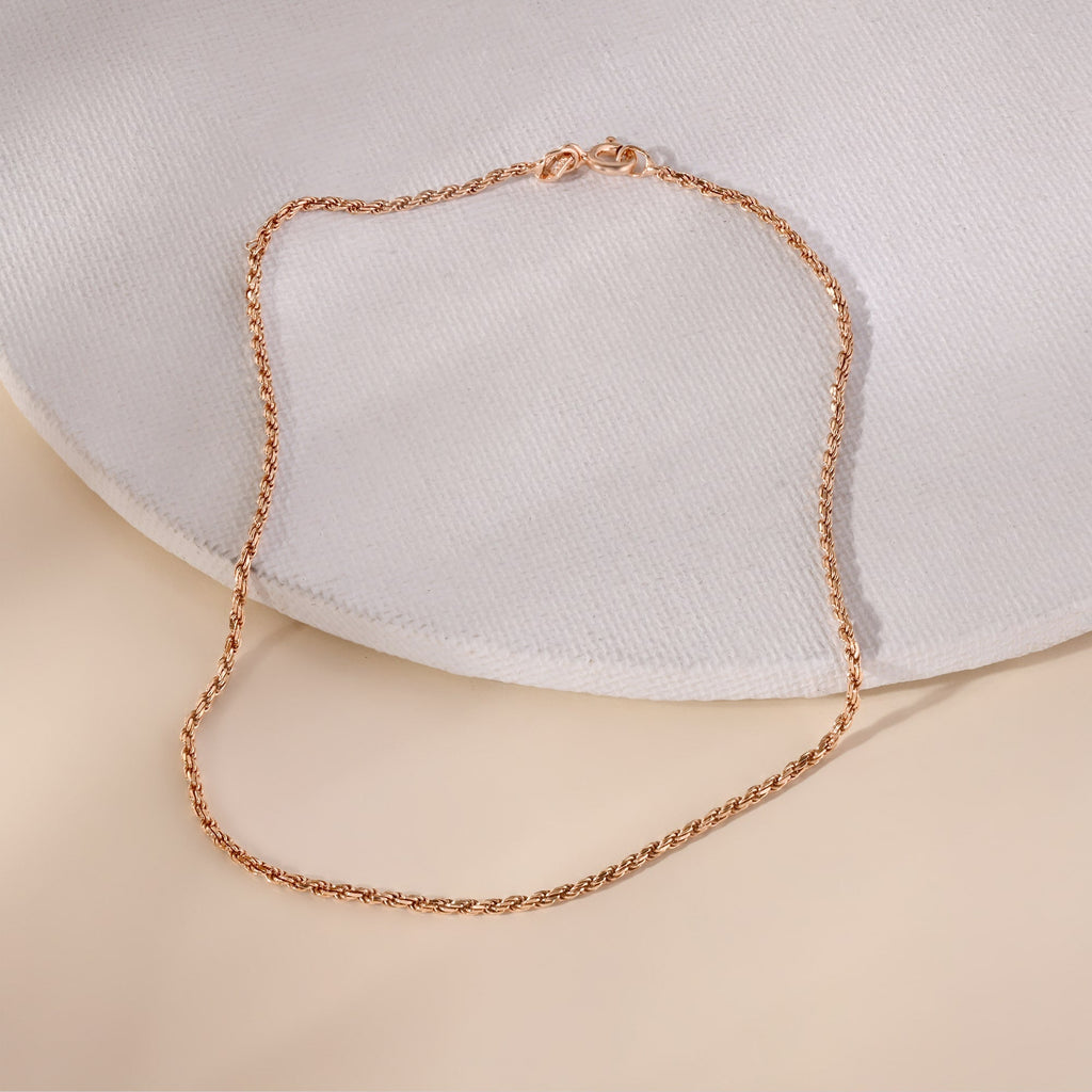 Classic Rolo Silver Anklet