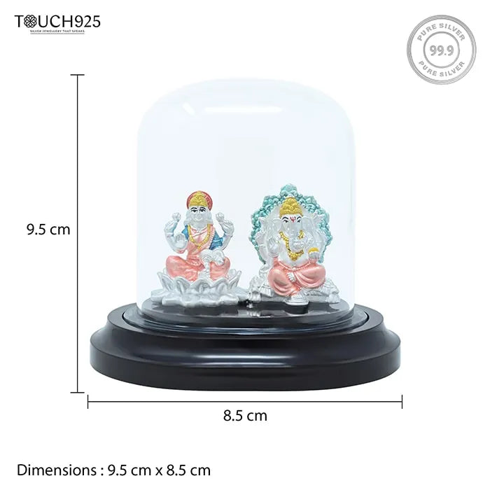 999 Silver Laxmi Ganesh Abundance Idol - Touch925