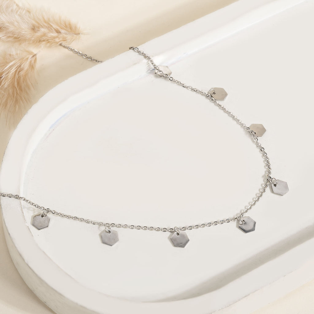 Hexagon Charm Necklace