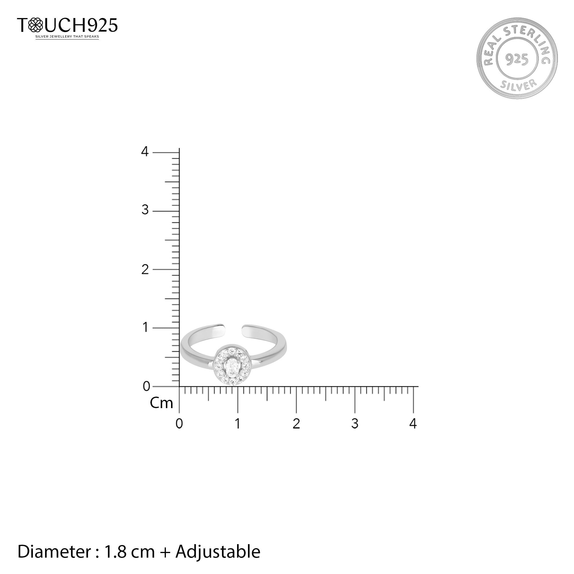 Centered Stone Toe Ring