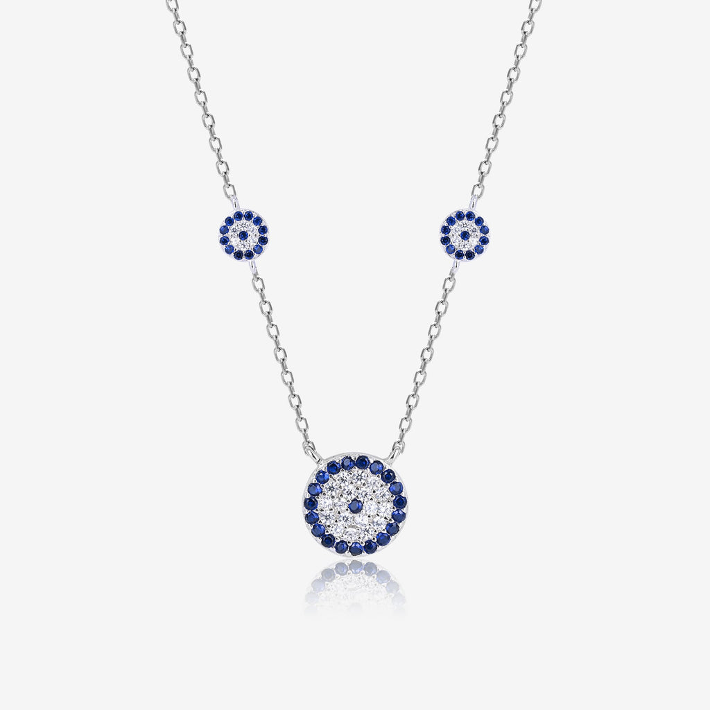Circular Blue Floral Necklace