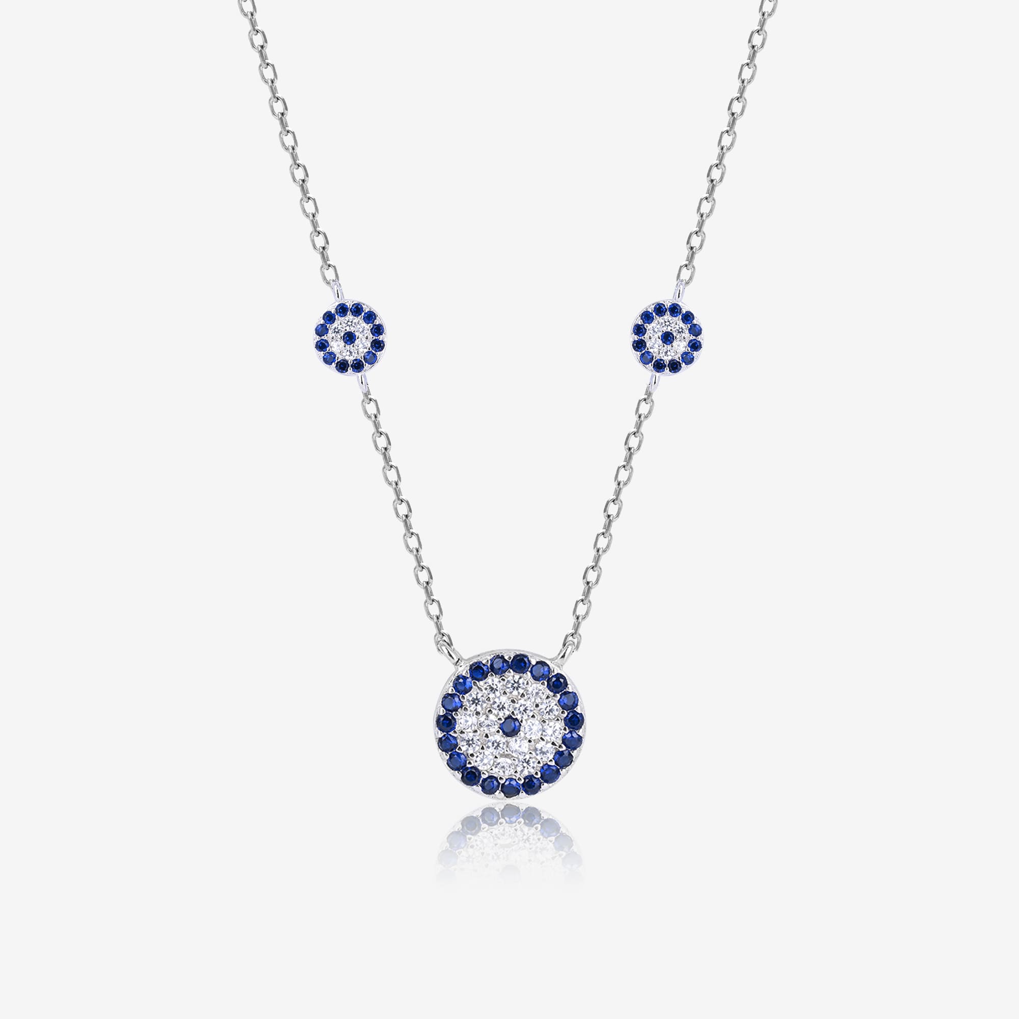 Circular Blue Floral Necklace
