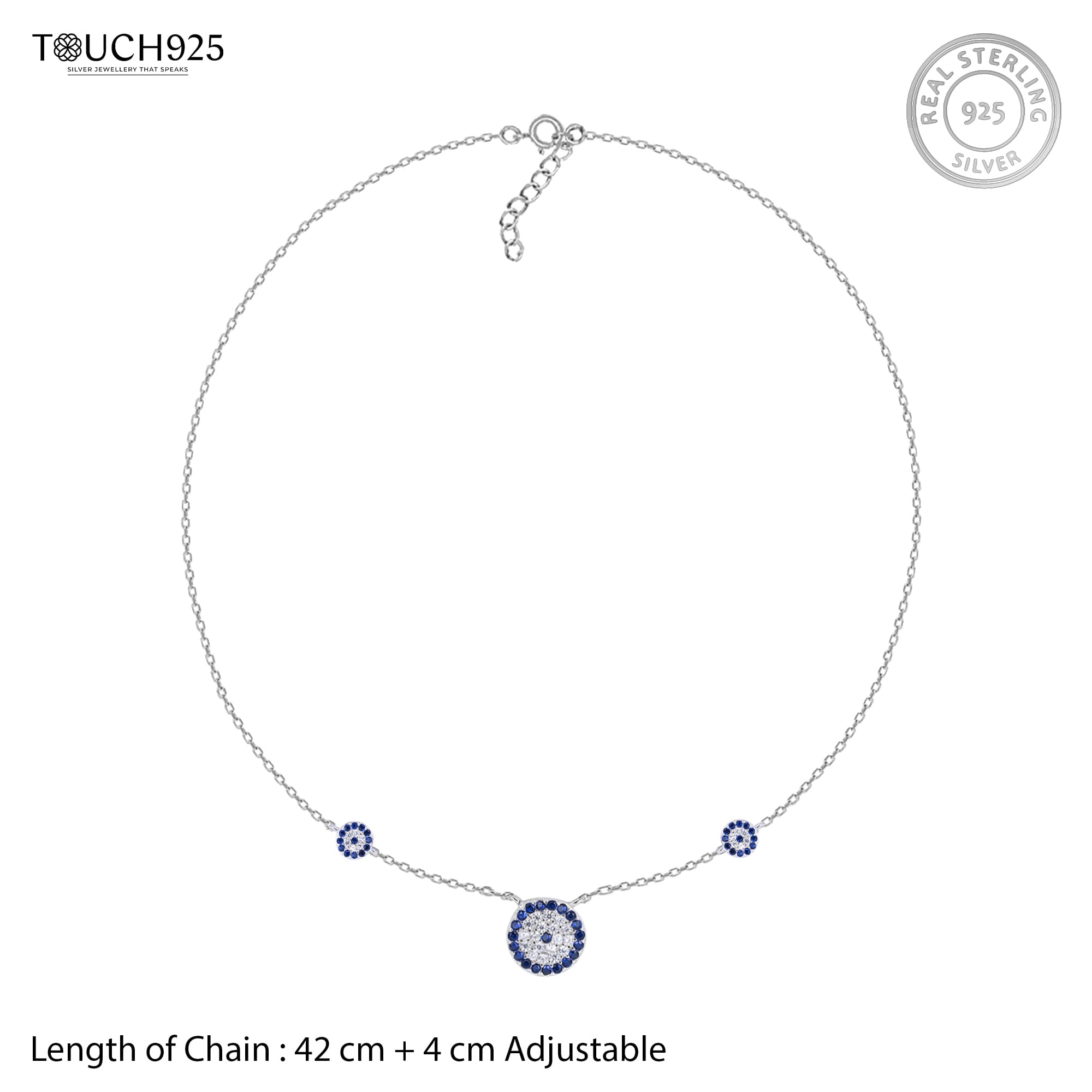 Circular Blue Floral Necklace