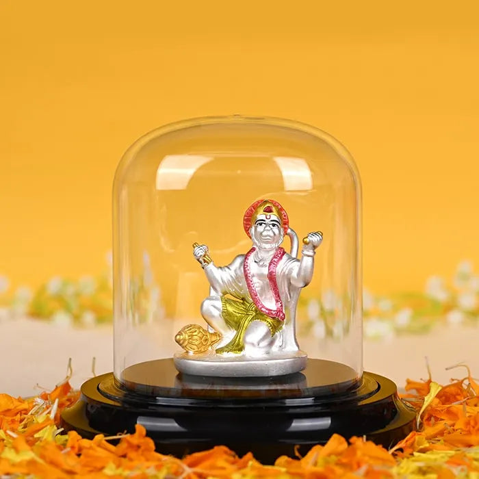 999 Silver Devotee Divine Hanuman Idol - Touch925