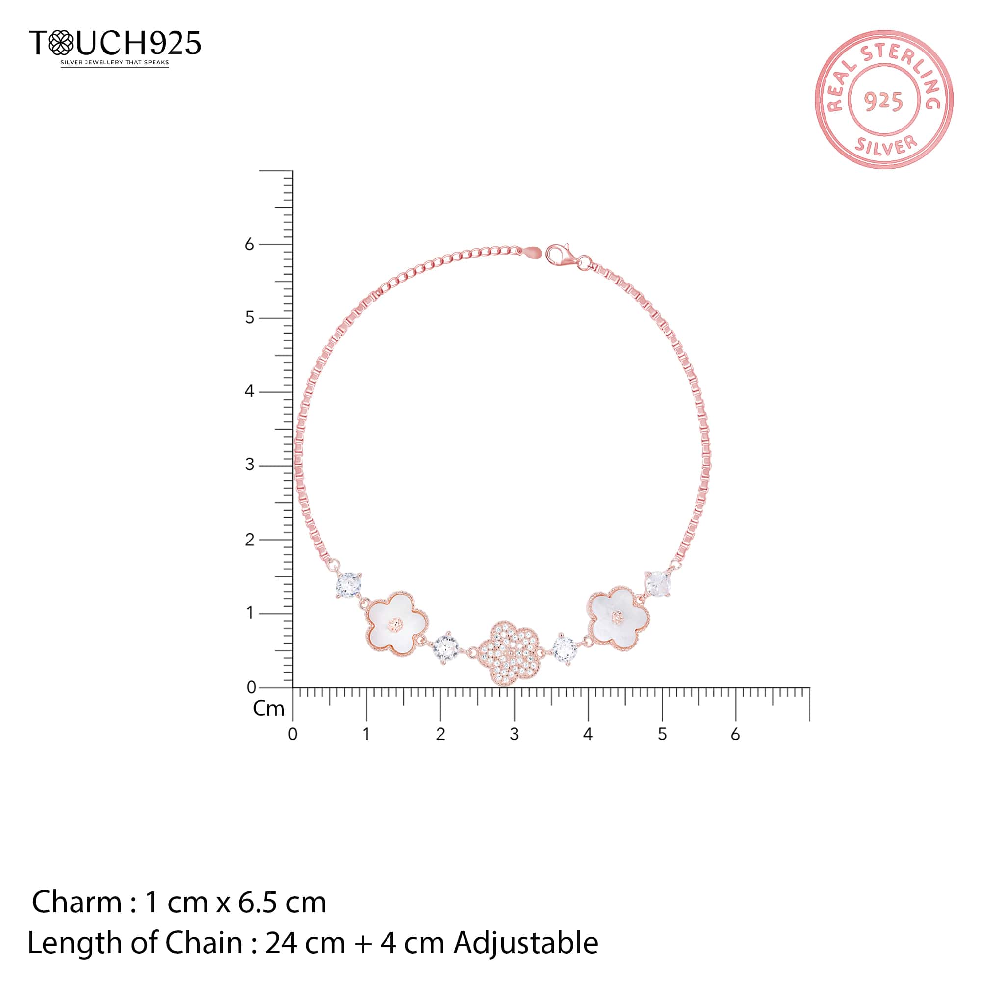 Flower Petal Stone Anklet