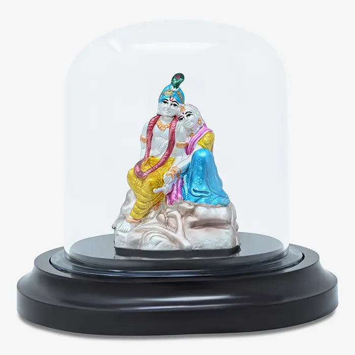 999 Silver Radiant Radha Krishna Idol - Touch925