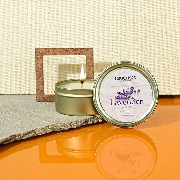 Lavender Floral Candle