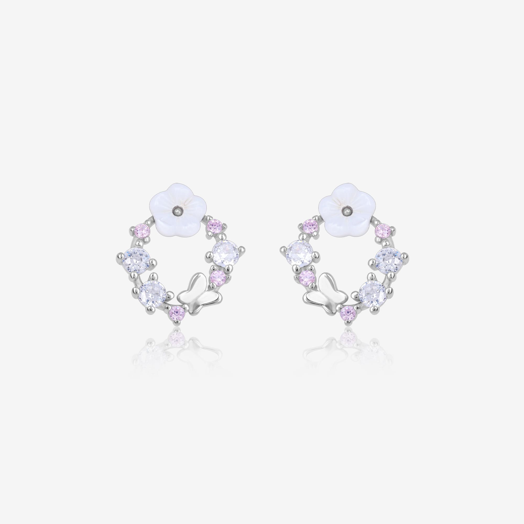 Minimalist Lustrous Floral Stud