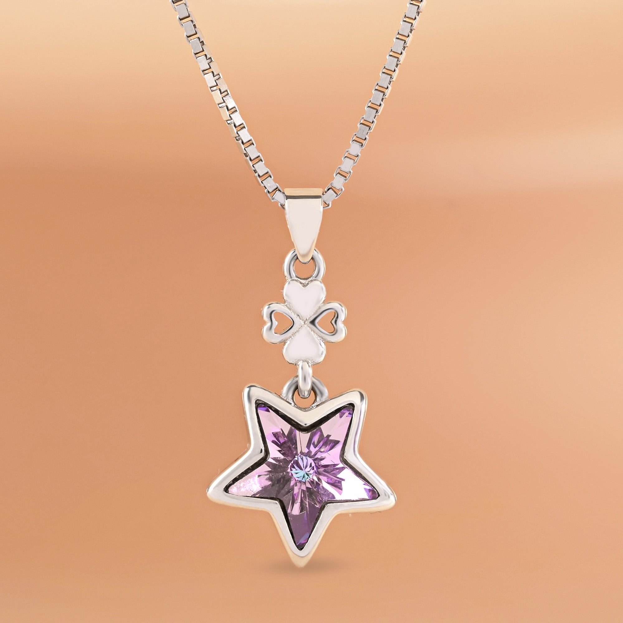 Starred Charm Chain Locket