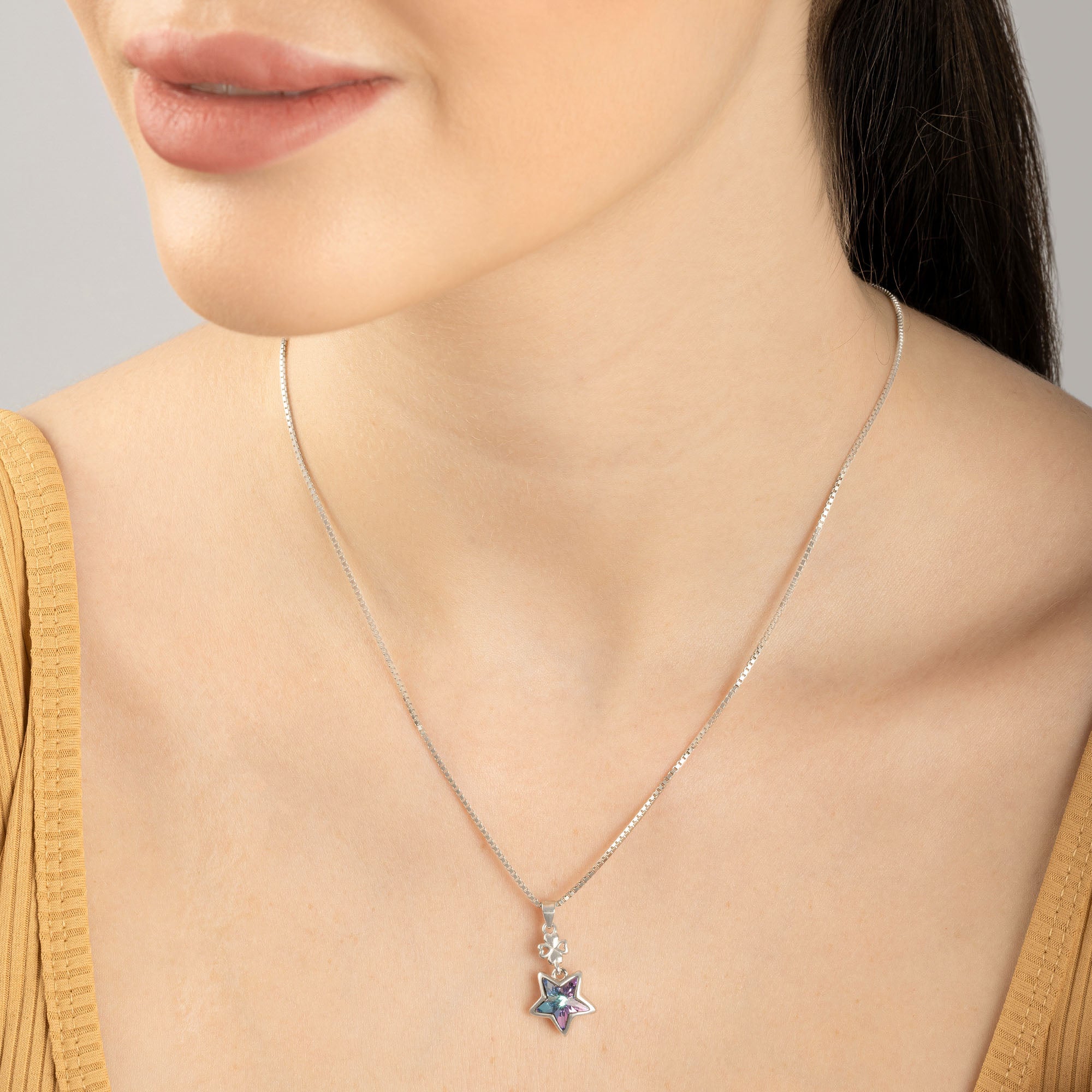 Starred Charm Chain Locket