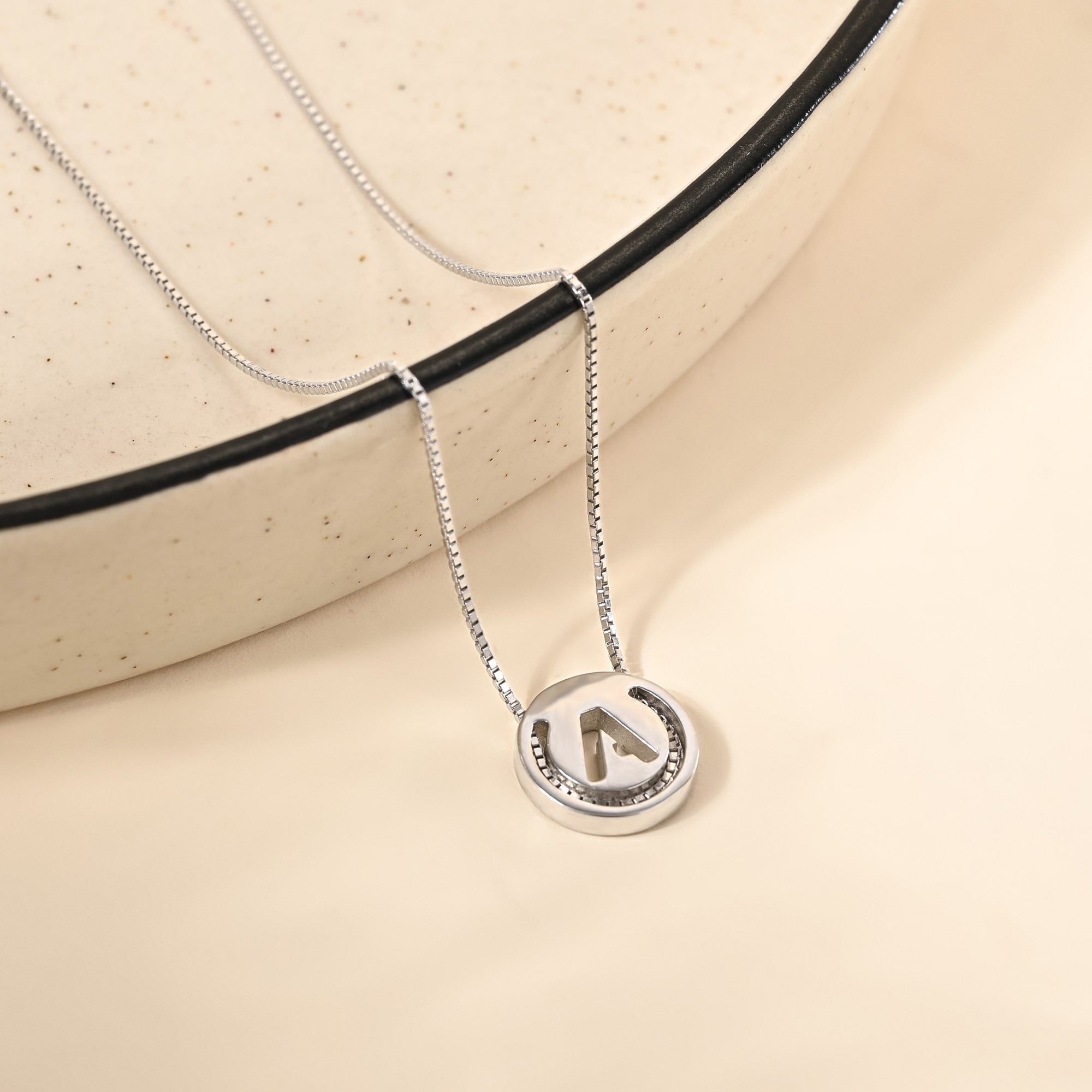 Circular Initial 'A' Necklace