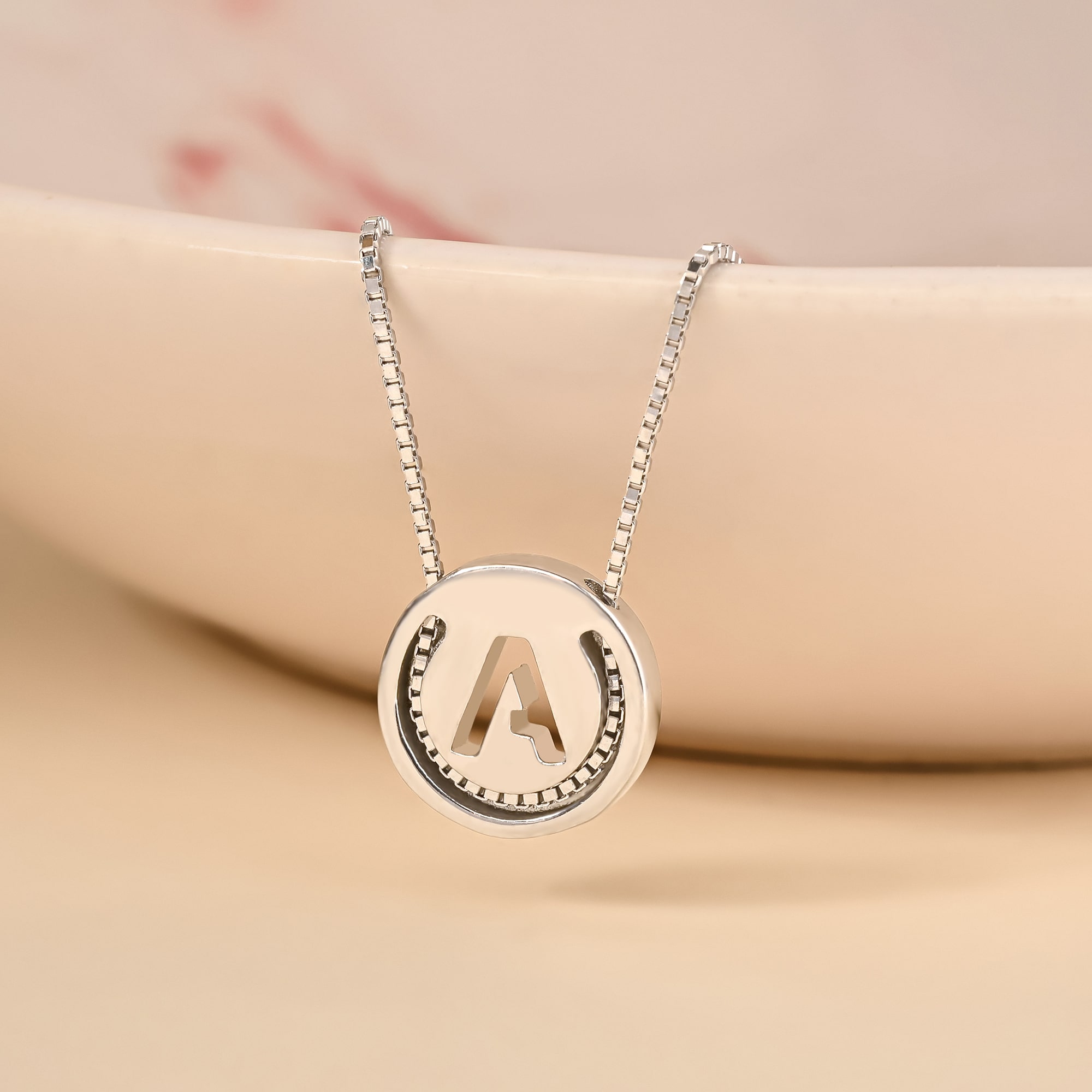 Circular Initial 'A' Necklace