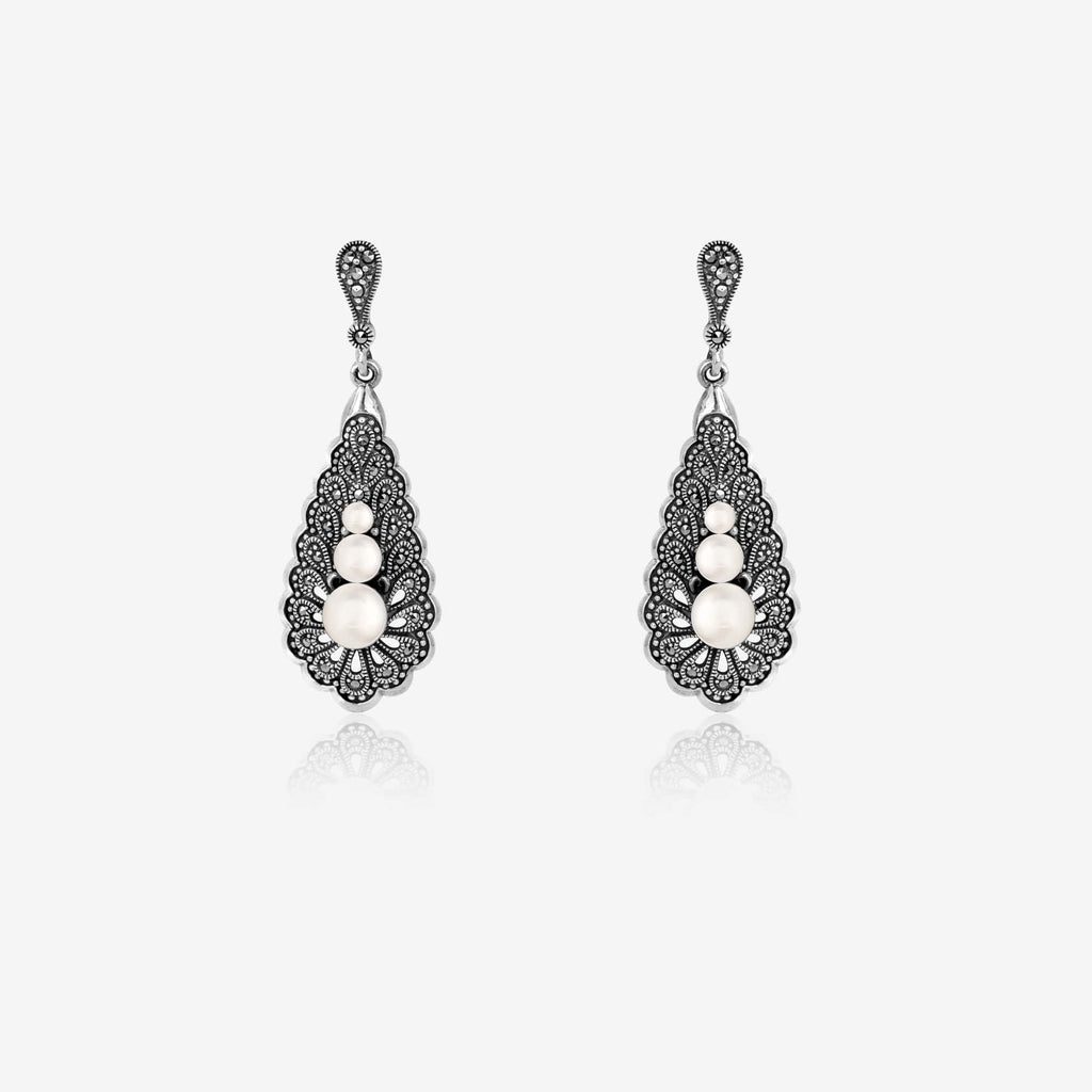 Silver Labyrinth Danglers