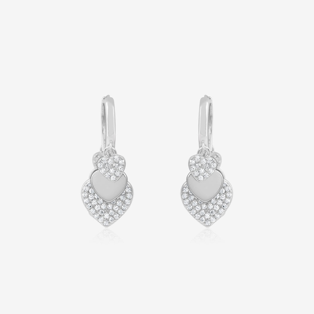 White Stone Charm Shaped Silver Bali