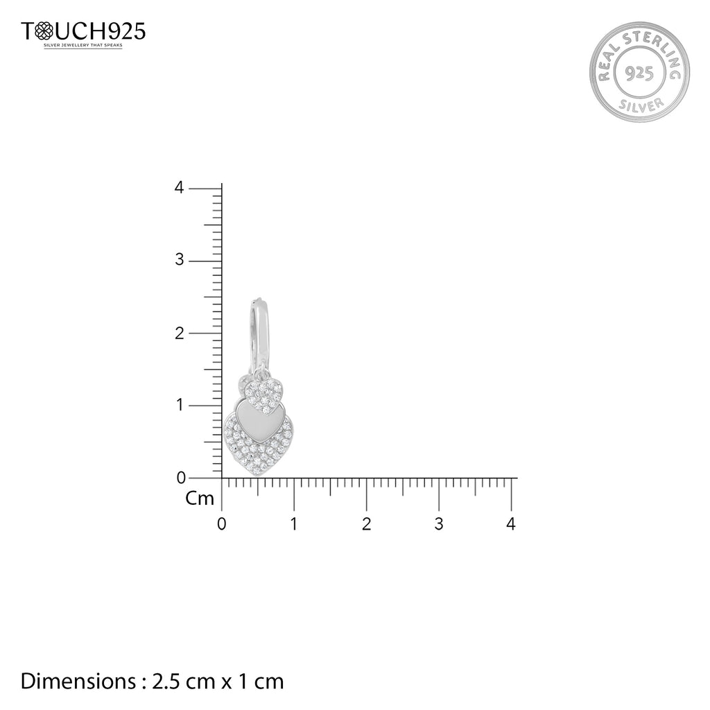 White Stone Charm Shaped Silver Bali