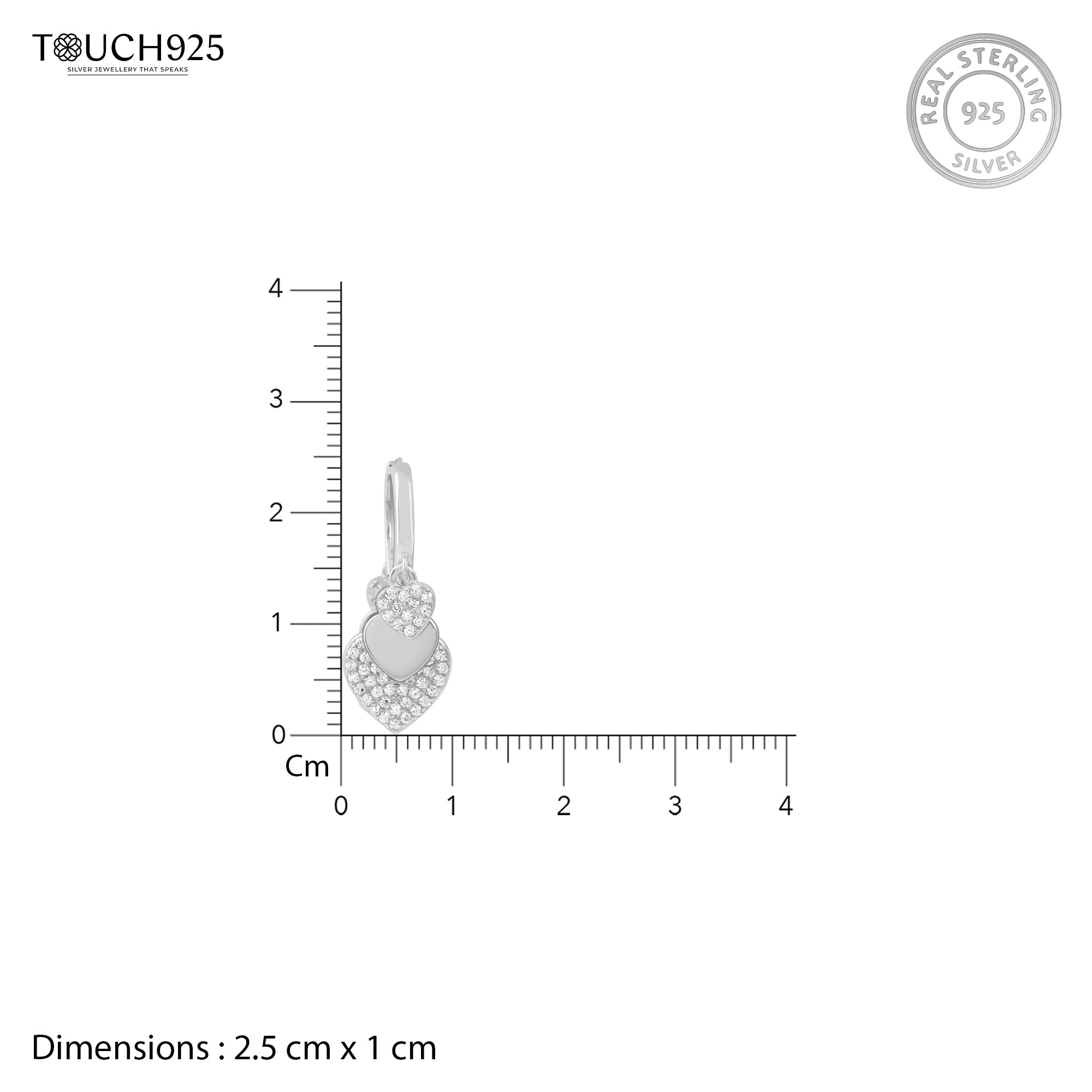 White Stone Charm Shaped Silver Bali