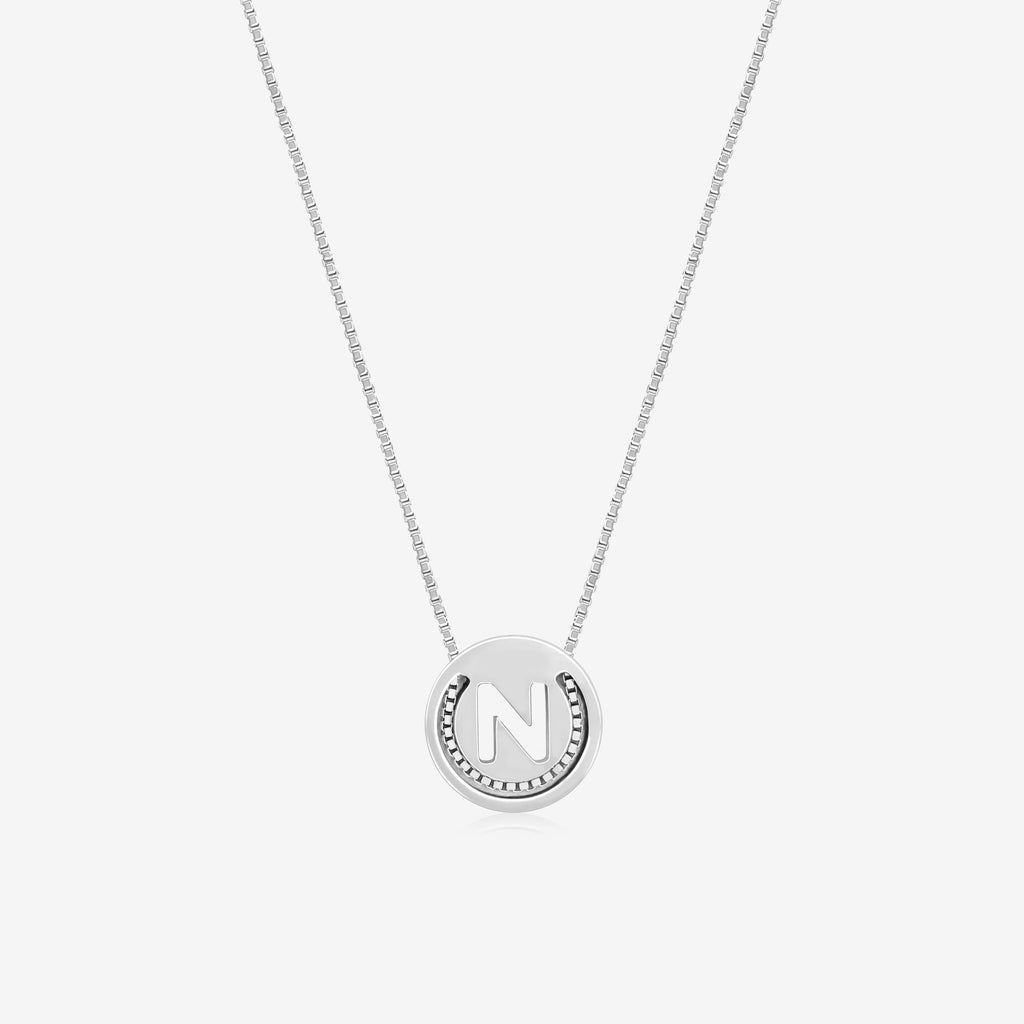 Circular Initial 'N' Necklace