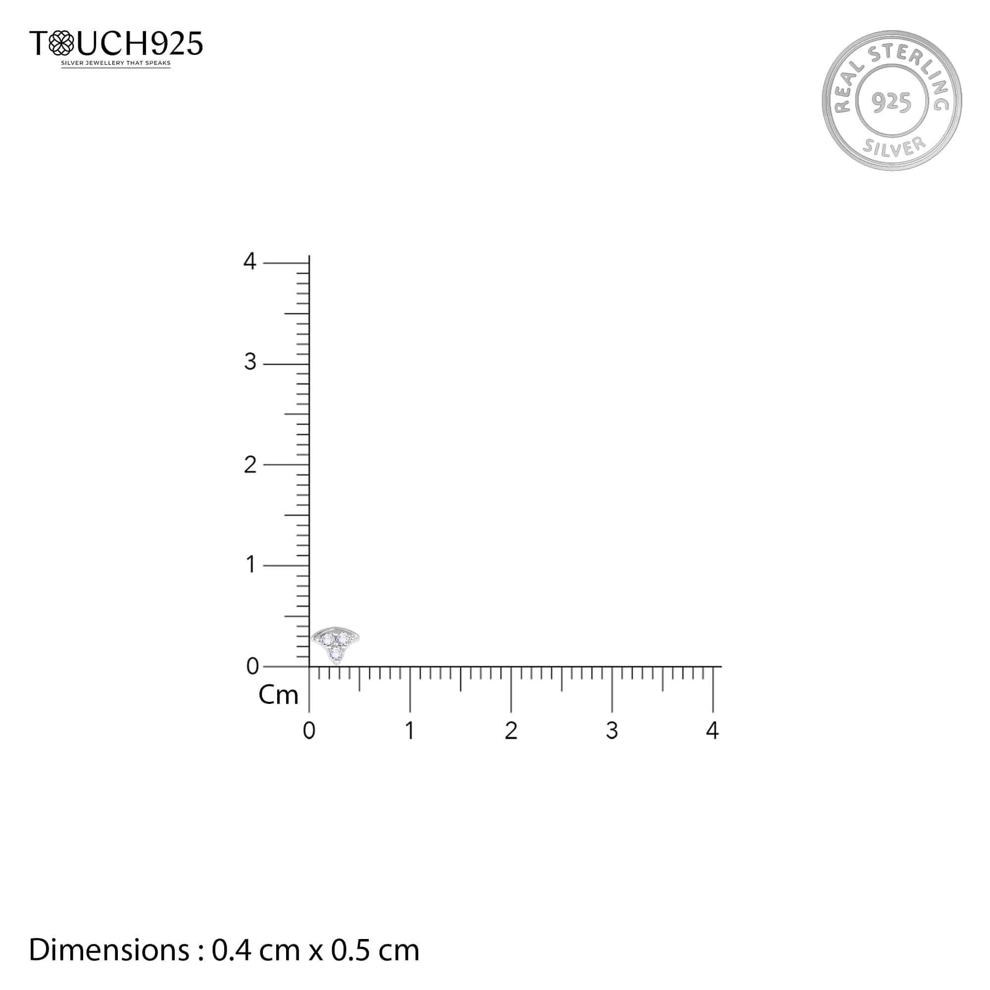 Triangular Silver Nose Pin