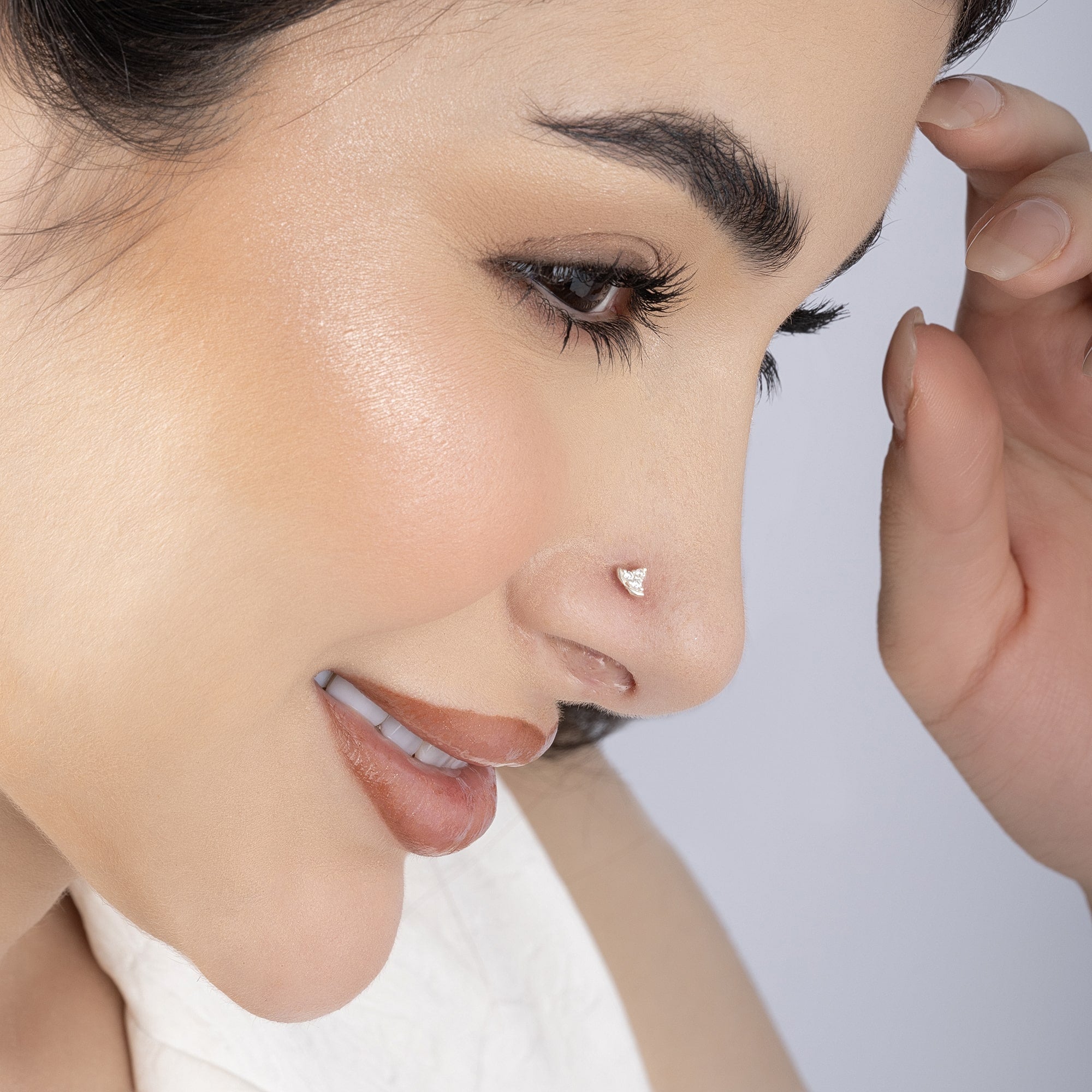 Triangular Silver Nose Pin