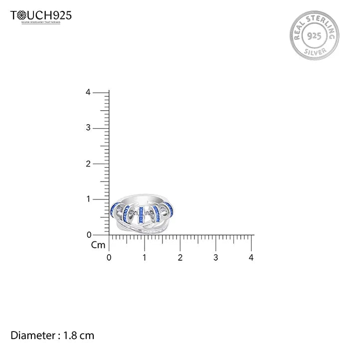 Cerulean Elegance Silver Ring - Touch925