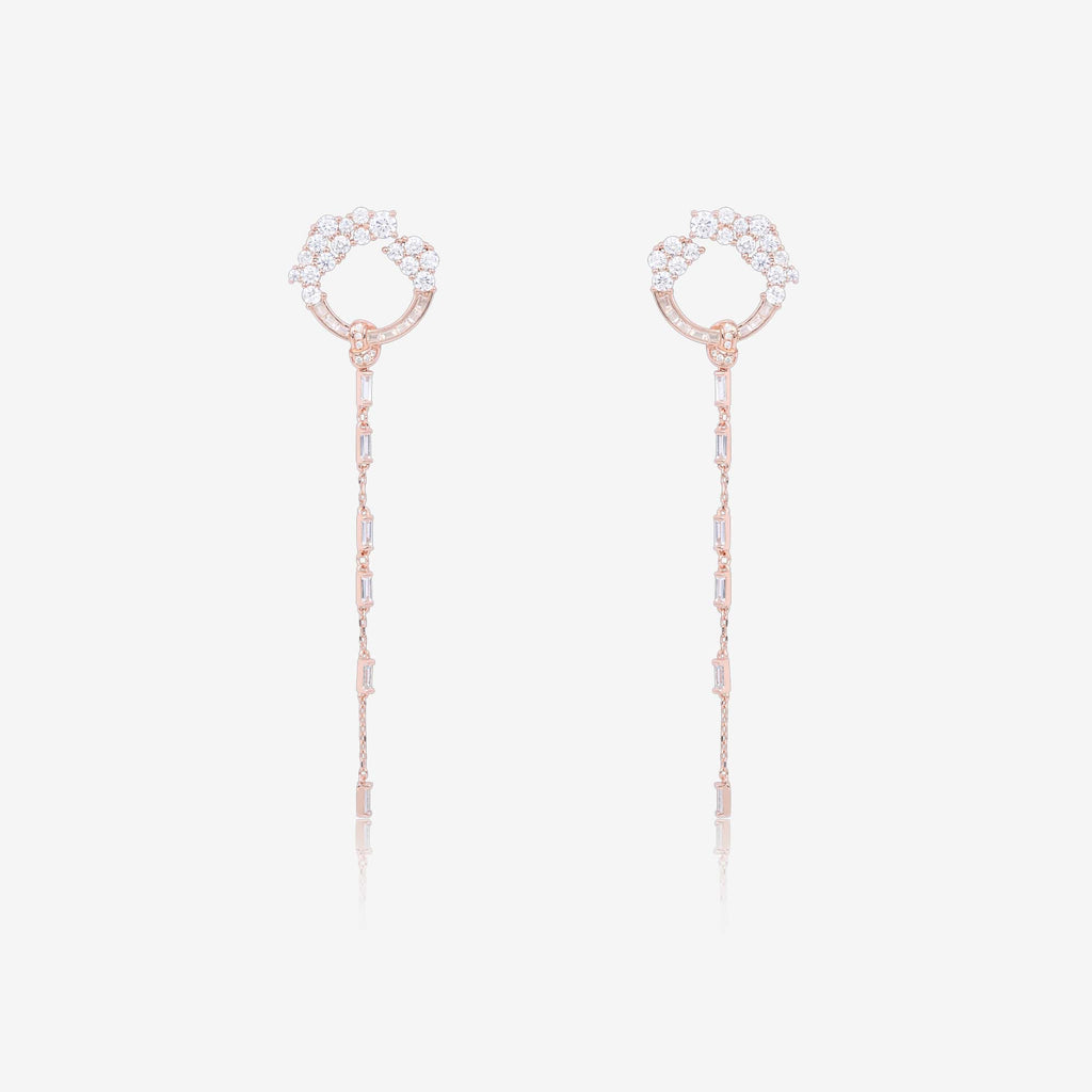 Rosegold Circular Sleek CZ Dangler