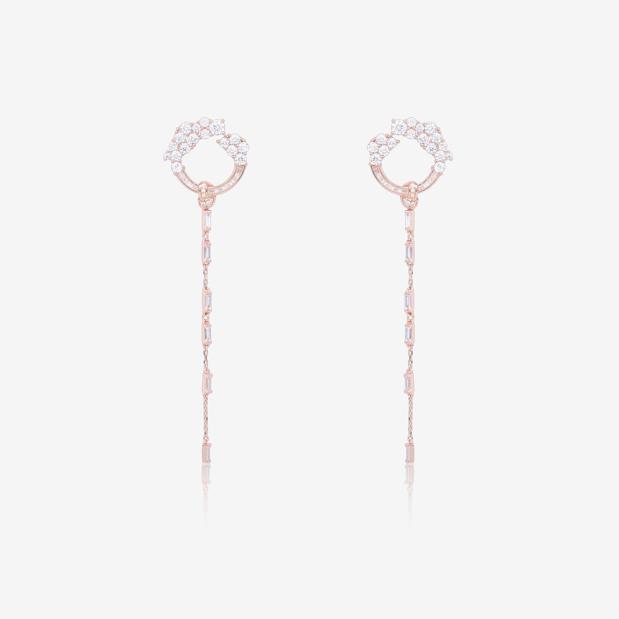 Rosegold Circular Sleek CZ Dangler